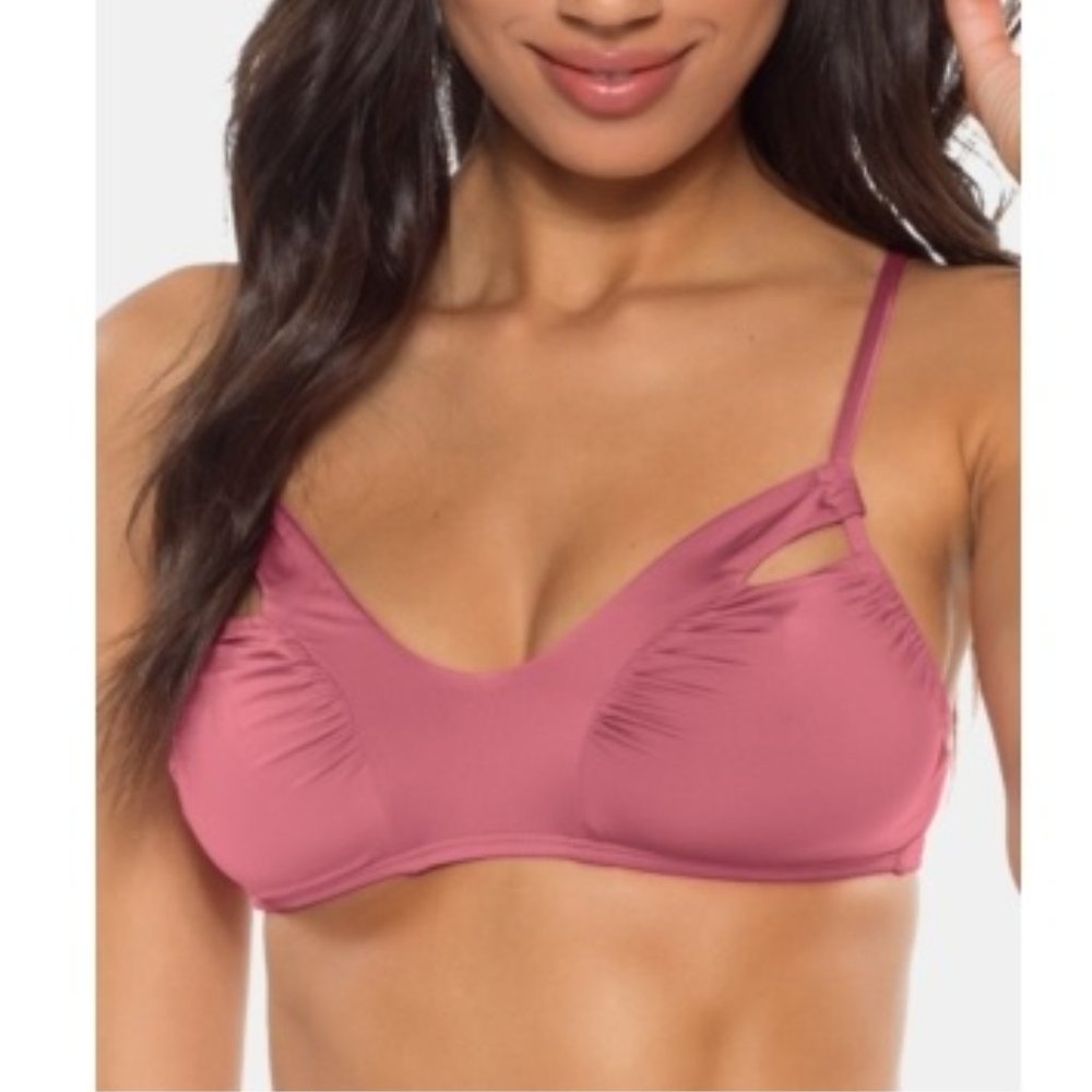 Soluna Under the Sun Ruched Cutout Bikini Top